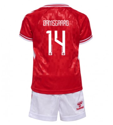 Danmark Mikkel Damsgaard #14 Hjemmebanesæt Børn EM 2024 Kort ærmer (+ korte bukser)